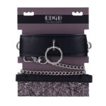 EDGE Collar & Leash - Black Neck Restraint with Heavy Duty Metal Leash - Image 9
