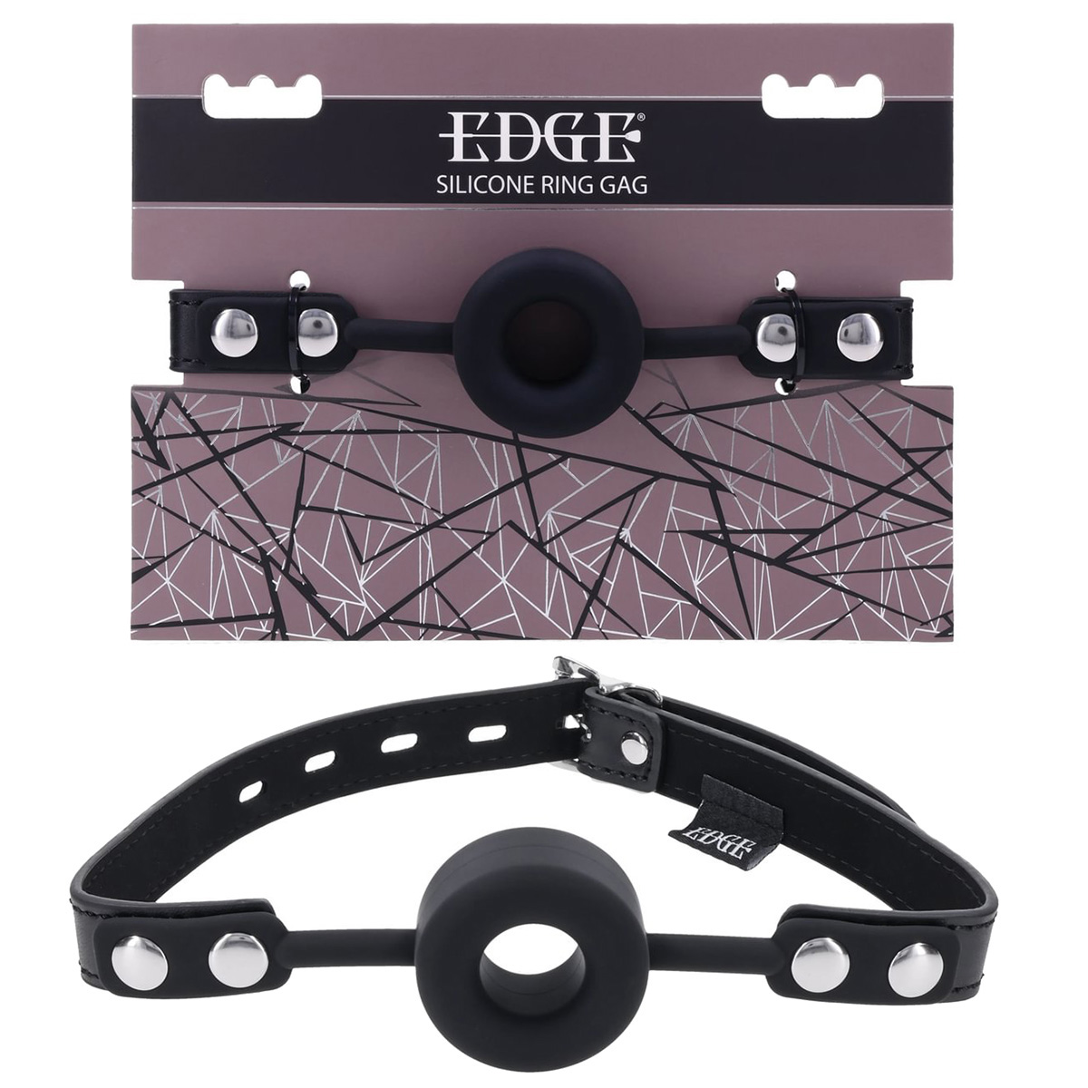 SS98053-1 EDGE Silicone Ring Gag - Black Mouth Restraint - Image 1
