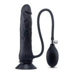 Size Up 7.5 Inch Inflatable Dildo with Balls - Black 20.3 cm Inflatable Dong - Image 2