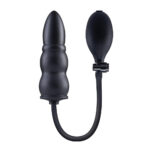 Size Up 5.5 Inch Ripple Inflatable Butt Plug - Black 15.2 cm Inflatable Butt Plug - Image 2