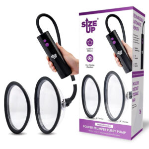 Size Up Rechargeable Power Plumper Pussy Pump - Clear USB Rechargeable Vagina Pump with Interchangeable Chambers