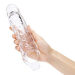 Size Up 1 Inch See-Thru Stretch Penis Extender - Clear 2.5 cm (1'') Penis Extension Sleeve - Image 2