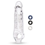 Size Up 1 Inch See-Thru Stretch Penis Extender - Clear 2.5 cm (1'') Penis Extension Sleeve - Image 4