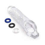 Size Up 1 Inch See-Thru Stretch Penis Extender - Clear 2.5 cm (1'') Penis Extension Sleeve - Image 5