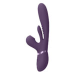 VIVE Ena - Purple - Purple 25 cm USB Rechargeable Thrusting Vibrator with Air Wave Stimulator - Image 5