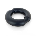 VERS Liquid Silicone Weighted Steel Core C-Ring - Black Cock Ring with Steel Core - Image 2