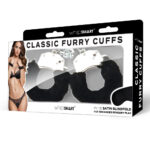 WhipSmart Classic Furry Cuffs - Black - Black Furry Restraints with Bonus Eye Mask - Image 3