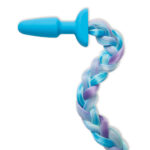 WhipSmart Furry Tales Silicone Unicorn Butt Plug - Blue 8.9 cm Butt Plug with Unicorn Tail - Image 4