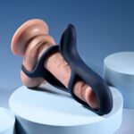 Zero Tolerance BIG TIME - Navy Blue USB Rechargeable Vibrating Penis Sleeve with Wireless Remote - Image 4