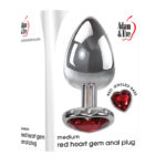 Adam & Eve Red Heart Gen Anal Plug - Medium