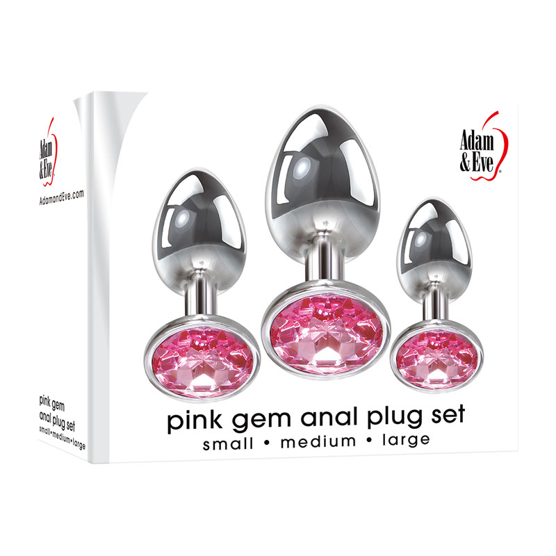 e162-8500 Adam & Eve Pink Gem Anal Plug Set