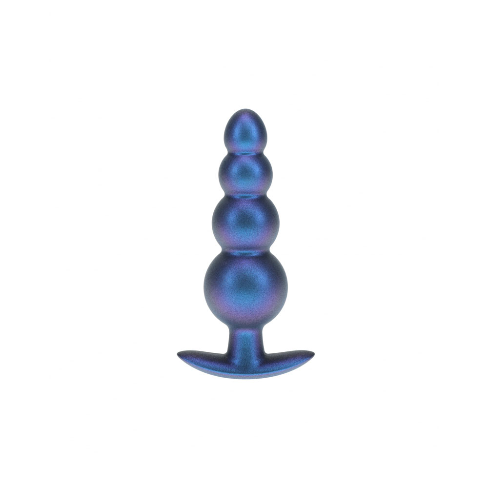 OUCH! Beaded Anal Plug - Metallic Blue