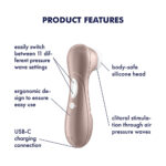 Satisfyer Pro 2 - Rose Gold - Touch-Free USB-C Rechargeable Clitoral Stimulator - Image 3