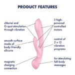 Satisfyer Triple Oh - Pink USB Rechargeable Rabbit Vibrator - Image 2