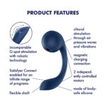 Satisfyer Pro+ Wave 4 - Blue USB Rechargeable Vibrator with Air Pulse Stimulation and App Control - Image 3