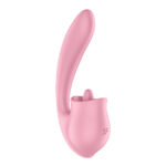 Satisfyer Tongue Genius - Pink USB Rechargeable Vibrator with Flicking Clit Stimulator - Image 3