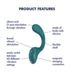 Satisfyer G For Goddess 2 - Bottle Green - Bottle Green 18.8 cm USB Rechargeable Vibrator with Clit Stim - Image 2
