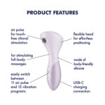 Satisfyer Wand-erful - Violet 15.8 cm USB Rechargeable Air Pulse Massage Wand - Image 2