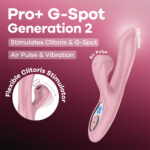 Satisfyer Pro + G-Spot - Pink - Rose Pink 22 cm USB-C Rechargeable Rabbit Vibrator with Touch-Free Clitoral Stimulator
