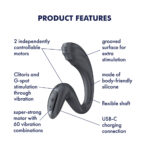 Satisfyer G For Goddess 3 - Grey - Grey 16 cm USB-C Rechargeable Vibrator with Clit Stim - Image 2