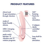 Satisfyer Pearl Bunny 3 - Pink 20.7 cm USB-C Rechargeable Rabbit Vibrator - Image 2