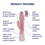 Satisfyer Pearl Bunny 1 - Pink 22.3 cm USB-C Rechargeable Rabbit Vibrator - Image 2