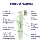 Satisfyer Pearl Bunny 2 - Light Green - Light Green 21.5 cm USB-C Rechargeable Rabbit Vibrator - Image 2