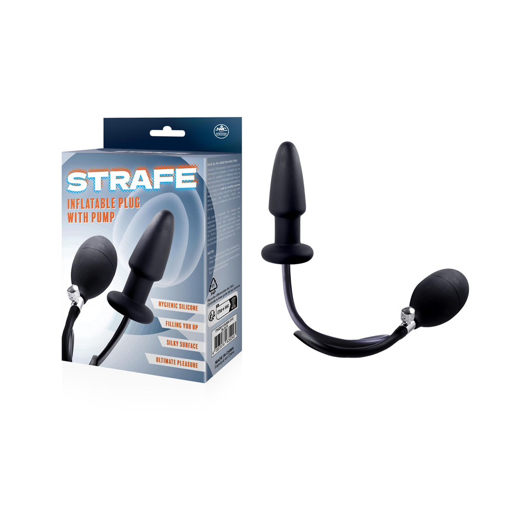 FNQ011A000-010 Strife - Black Inflatable Butt Plug with Hand Pump - Image 1