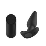Passion Play Silicone Vibrating Butt Plug with Remote - Black 10.4 cm USB Rechargeable Vibrating Butt Plug with Wireless Remote - Image 4