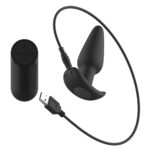 Passion Play Silicone Vibrating Butt Plug with Remote - Black 10.4 cm USB Rechargeable Vibrating Butt Plug with Wireless Remote - Image 5
