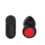 Passion Play Vibrating Butt Plug with LED Base - M - Black 10.4 cm USB Rechargeable Vibrating Butt Plug with LED Base and Wireless Remote - Image 4