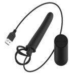 Passion Play Vibrating Double Penetrator with Remote - Black USB Rechargeable Vibrating Double Penetrator Cock Ring with Wireless Remote - Image 5