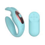 Passion Play Rabbit Couple Vibe with Remote Controller - Blue USB Rechargeable Couples Vibrator with Wireless Remote - Image 3