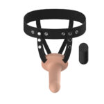 Passion Play Vibrating Smooth Hollow Strap-On - Flesh - Flesh 15.5 cm USB Rechargeable Vibrating Hollow Strap-On with Wireless Remote - Image 3