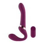 Passion Play Strap-less Dildo with Remote Controller - Purple 25 cm USB Rechargeable Strapless Strap-On with Wireless Remote - Image 2