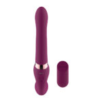 Passion Play Strap-less Dildo with Remote Controller - Purple 25 cm USB Rechargeable Strapless Strap-On with Wireless Remote - Image 3