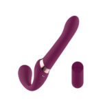 Passion Play Strap-less Dildo with Remote Controller - Purple 25 cm USB Rechargeable Strapless Strap-On with Wireless Remote - Image 4