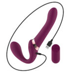 Passion Play Strap-less Dildo with Remote Controller - Purple 25 cm USB Rechargeable Strapless Strap-On with Wireless Remote - Image 5