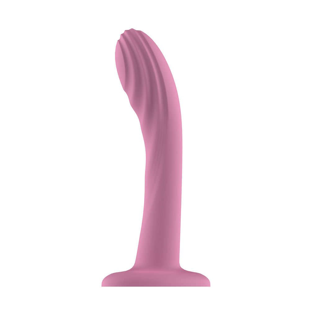 PP0230 Passion Play Liquid Silicone Textured Dildo - Pink - Pink 18 cm Dildo - Image 1
