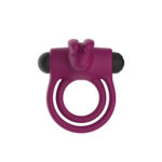 Passion Play Silicone Rabbit Vibrating Cockring - Purple USB Rechargeable Vibrating Penis and Balls Ring - Image 3