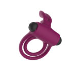 Passion Play Silicone Rabbit Vibrating Cockring - Purple USB Rechargeable Vibrating Penis and Balls Ring - Image 4