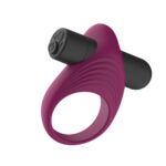 Passion Play Silicone Vibrating Cockring - Purple USB Rechargeable Vibrating Penis Ring - Image 3