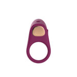 Passion Play Silicone Vibrating Cockring - Purple USB Rechargeable Penis Ring - Image 3