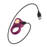 Passion Play Silicone Vibrating Cockring - Purple USB Rechargeable Penis Ring - Image 5