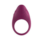 Passion Play Silicone Vibrating Cockring - Purple USB Rechargeable Penis Ring - Image 3