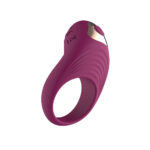 Passion Play Silicone Vibrating Cockring - Purple USB Rechargeable Penis Ring - Image 4