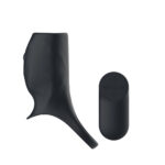 Passion Play Vibrating Cockring Sleeve - Black USB Rechargeable Vibrating Penis Sleeve with Wireless Remote - Image 2