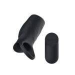 Passion Play Vibrating Cockring Sleeve - Black USB Rechargeable Vibrating Penis Sleeve with Wireless Remote - Image 4