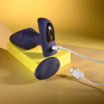Evolved STARBURST - Purple 10.1 cm USB Rechargeable Vibrating Butt Plug with Wireless Remote - Image 9
