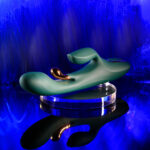 Evolved GOLDEN GODDESS - Green USB Rechargeable Rabbit Vibrator with G-Spot Flicker - Image 5